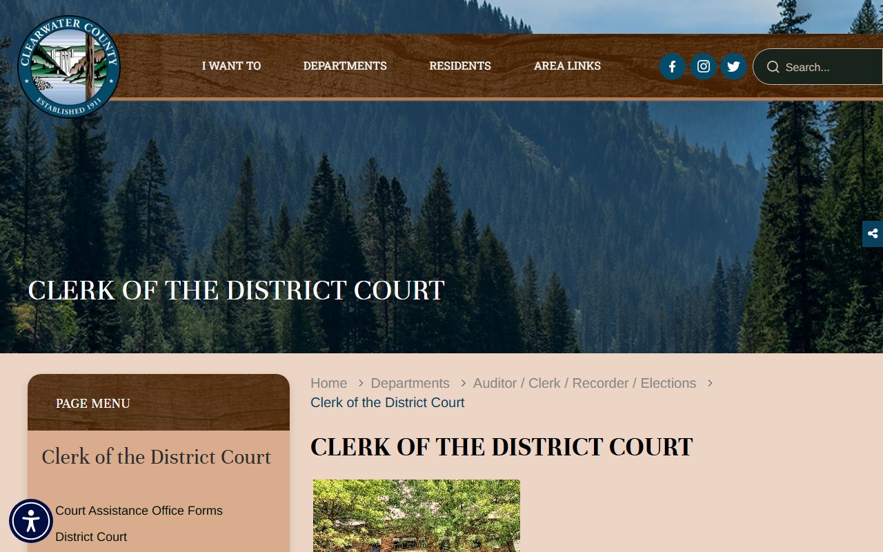 Clearwater County Clerk of the District Court records source