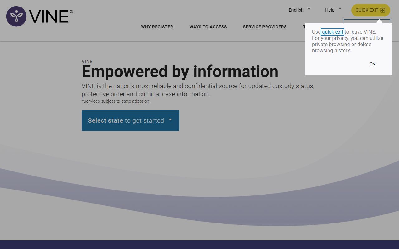 Clearwater County arrest records and custody notification lookup through VINELink