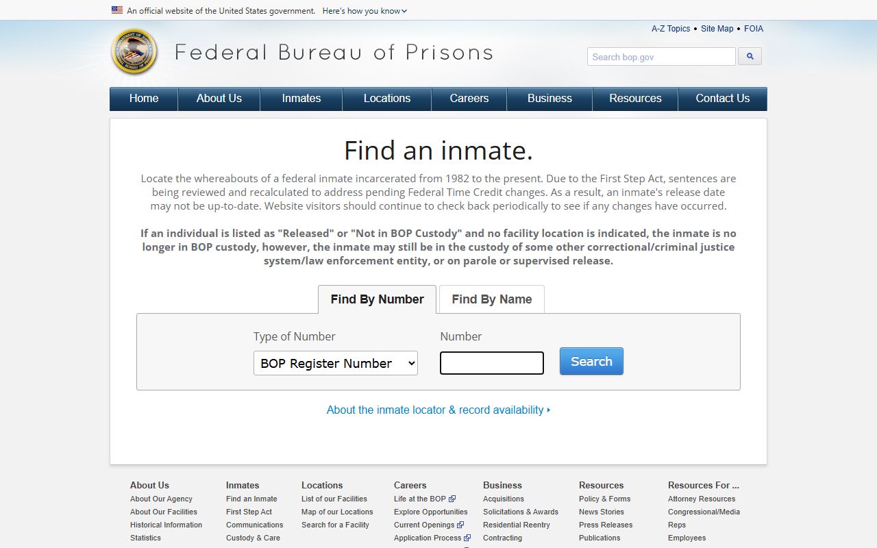 Clearwater County inmate records and federal Bureau of Prisons custody lookup