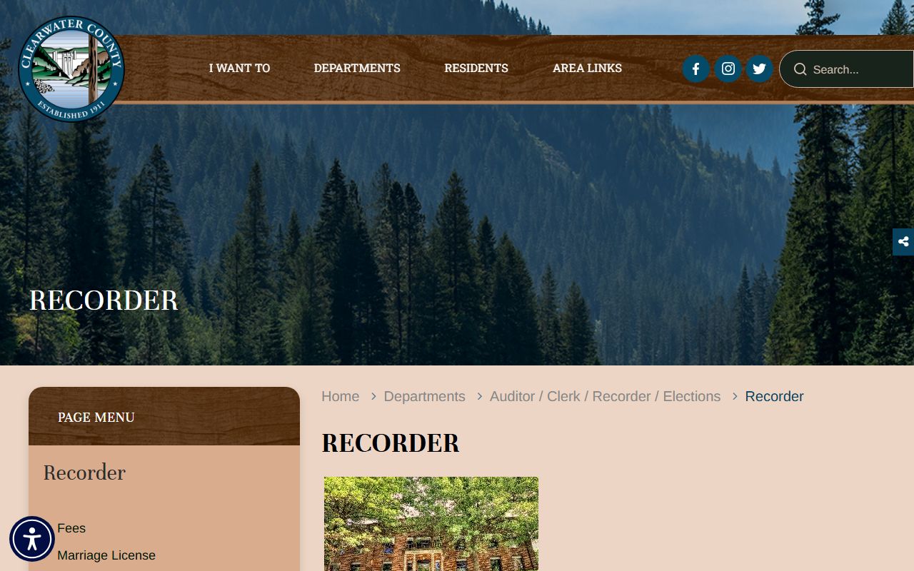 Clearwater County probate records recorder copy request source