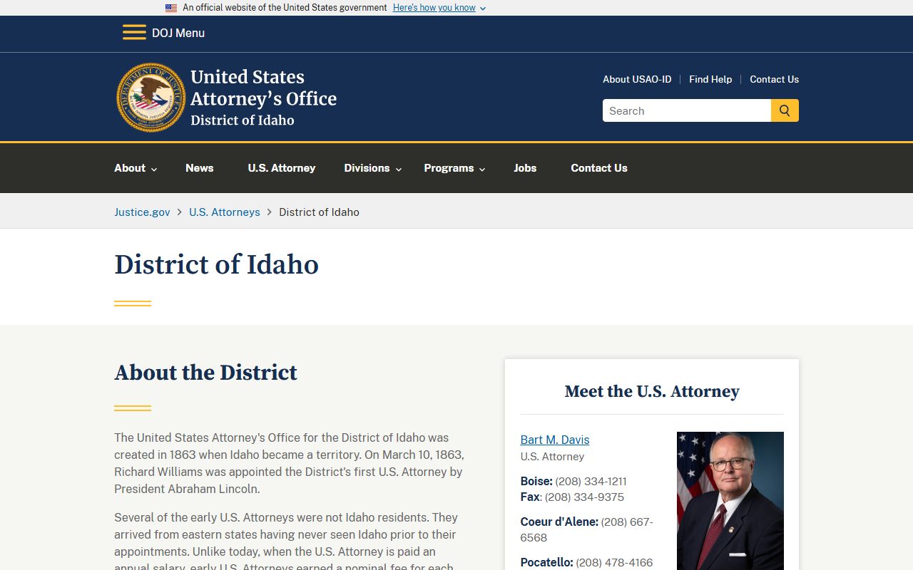 Clearwater County warrant records and federal prosecution source
